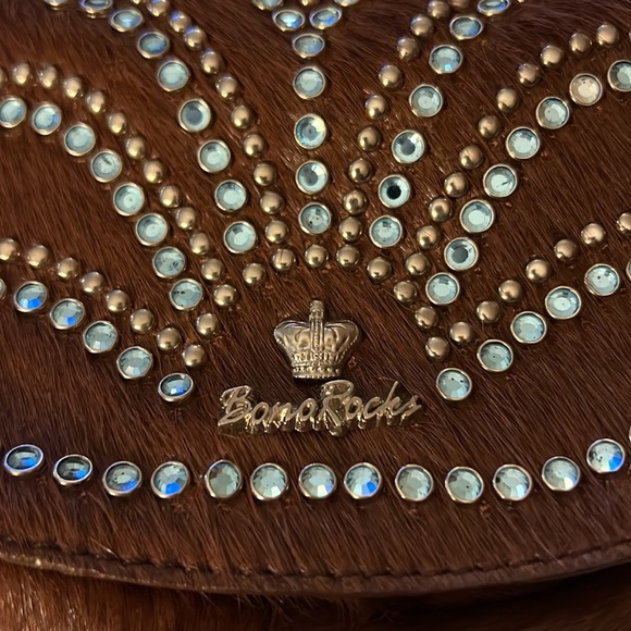 Brand new Bono Rocks rhinestones and brown cowhide belt purse. - Picture 4 of 6